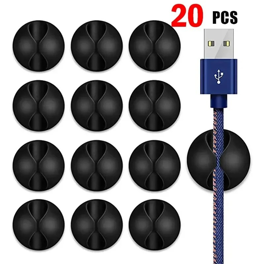 Tippet Line - 20 STKS USB-kabel zelfklevende snoerclips siliconen