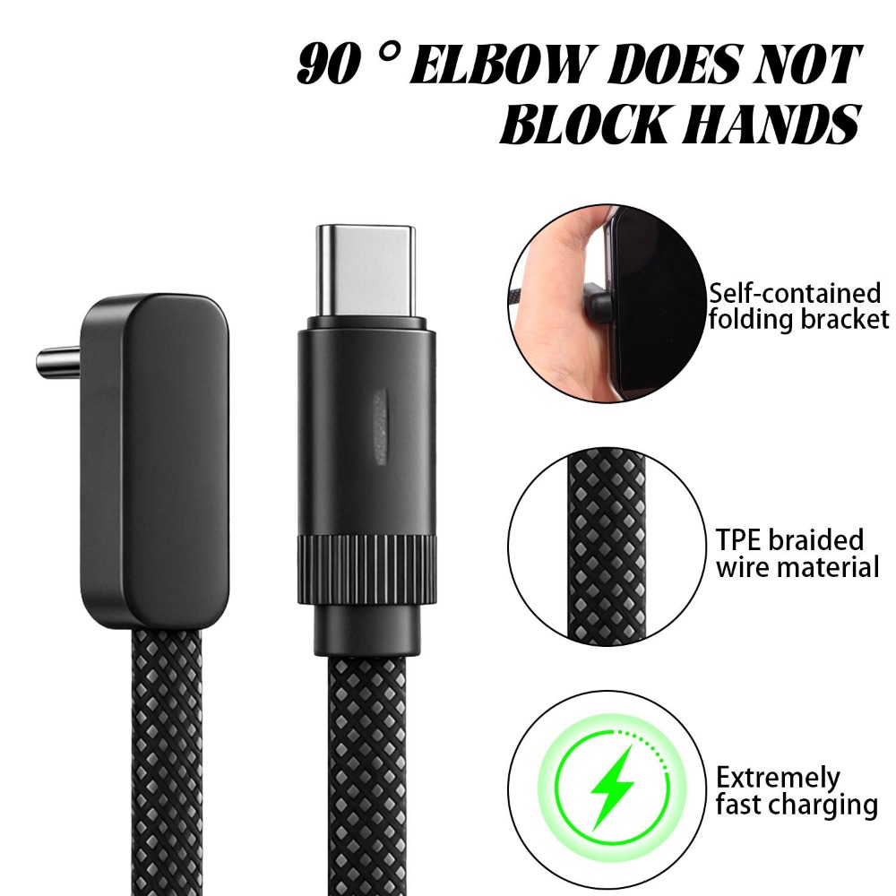 100W Type C naar Type C 90 ° E - Braided Line recensie en prijs